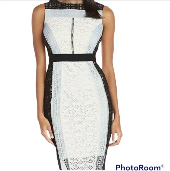 JAX black label Color block Lace Overlay Cocktail dress |8 - Picture 1 of 9
